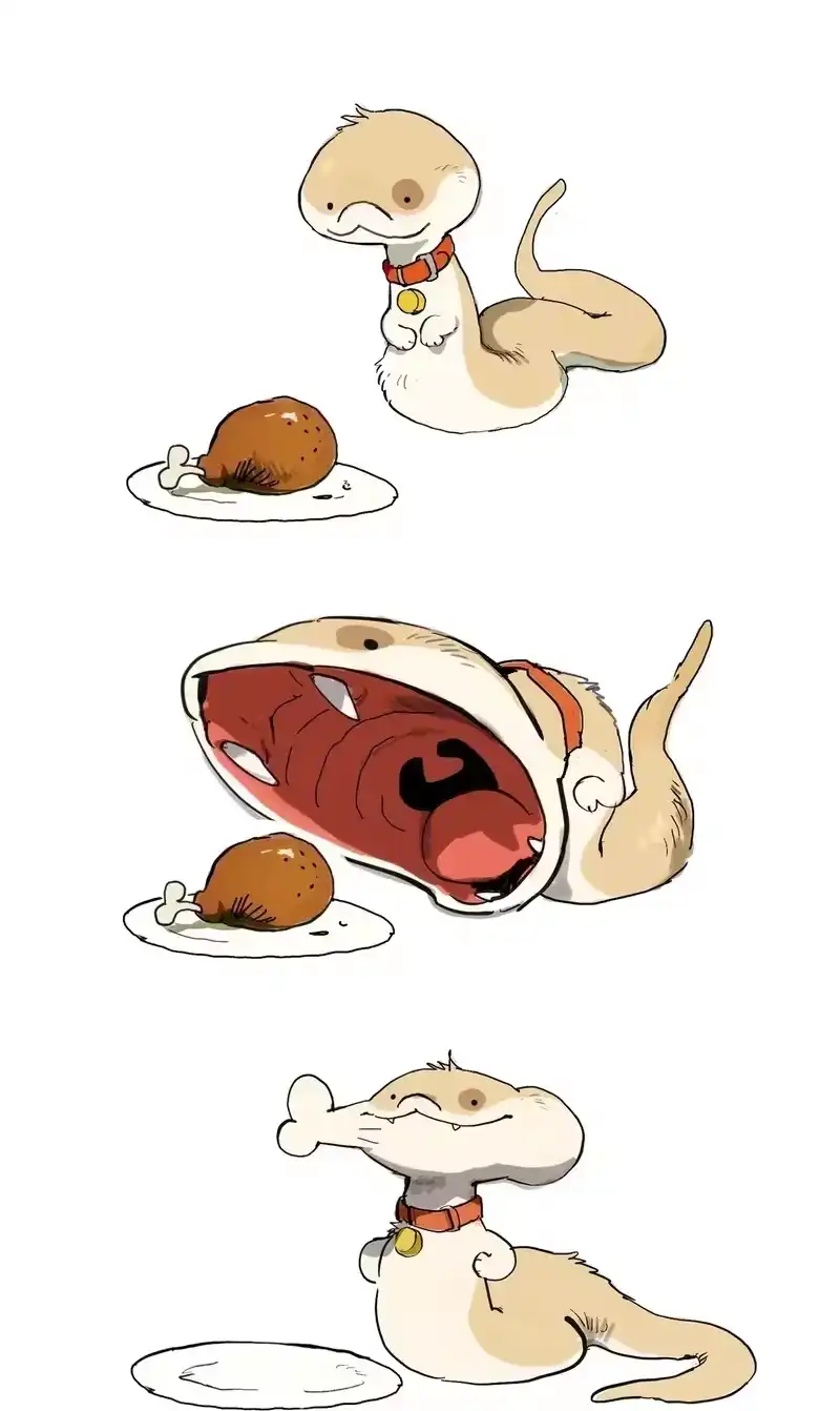 小狗蛇_h 吃鸡腿 不是横着吃的啊喂？！ 第1页