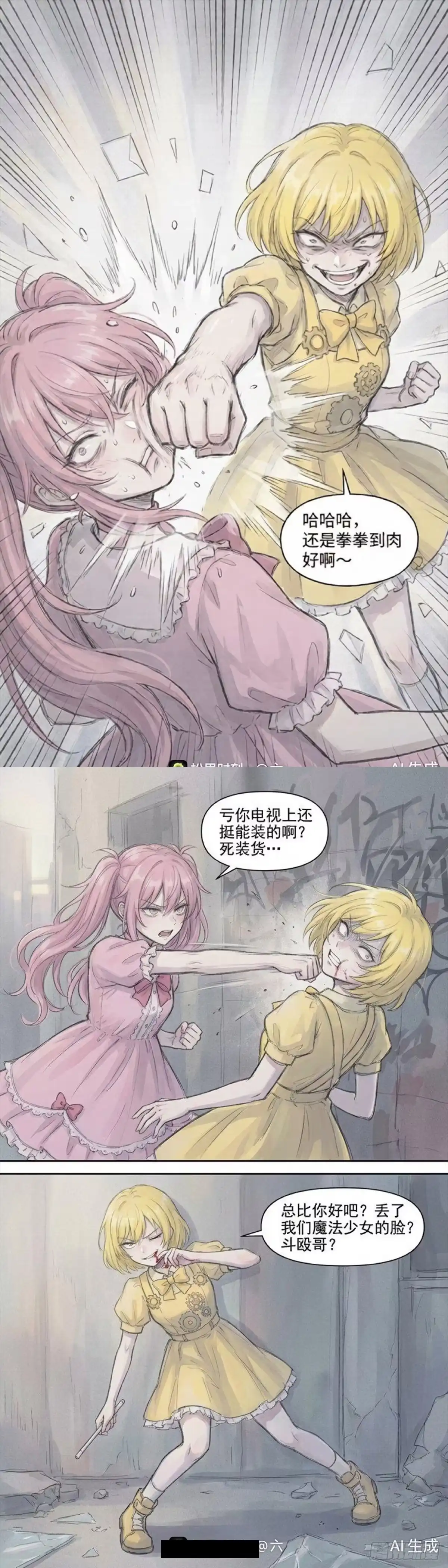 黑涩会魔法少女 沐沐VS虎虎 第4页